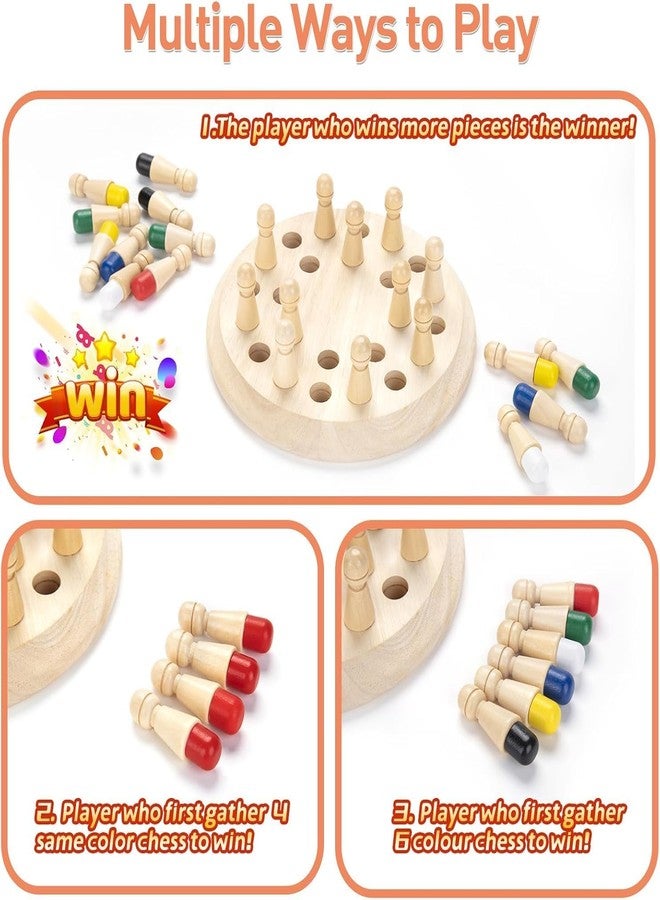 vintak Wooden Memory Chess Game for Kids | Fun Indoor Board Game for 5-10 Years | Mind Logic Memory Match Stick Game | Brain Booster Toy for Boys & Girls | Kids Board Games 7+ Years (Memory Chess) - Image 3